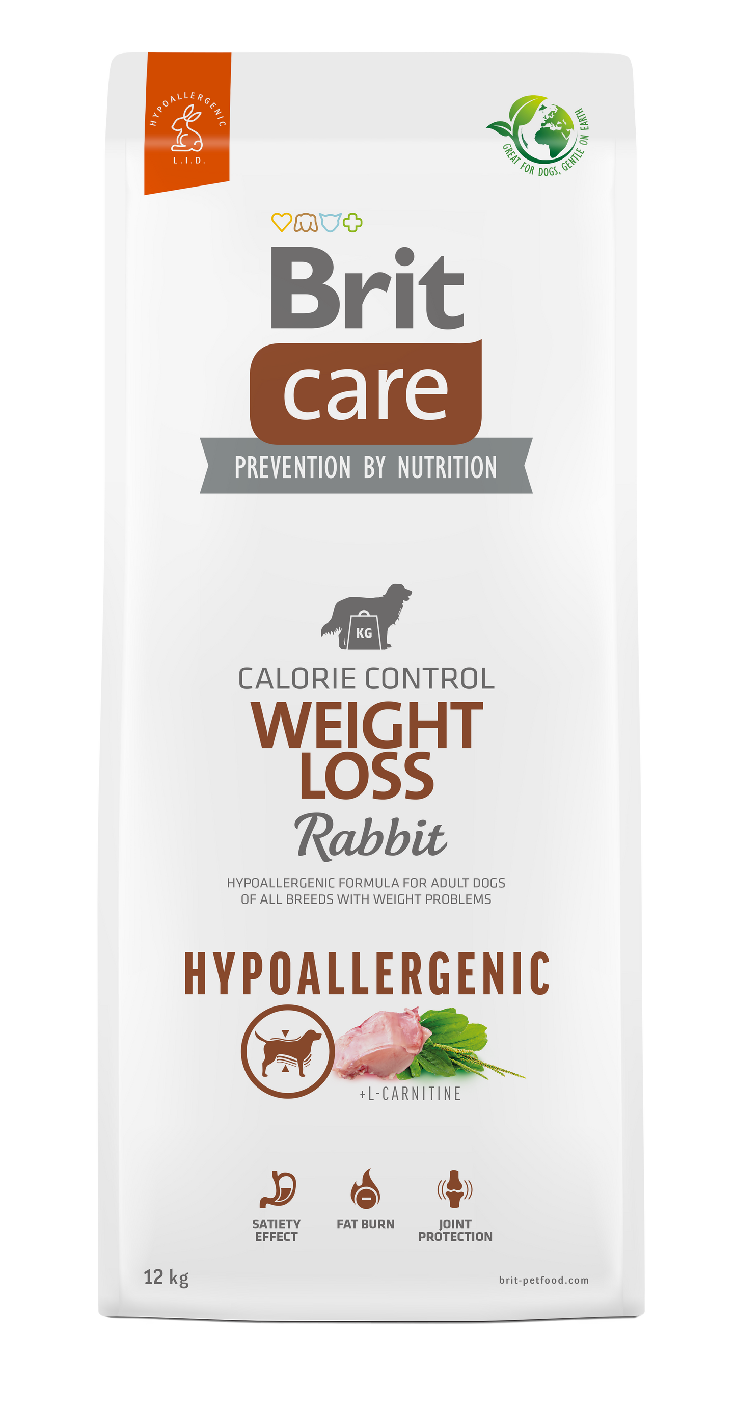 Alimento Brit Care Hypoallergenic Weight Loss para perros, fórmula hipoalergénica ideal para control de peso y salud óptima (12 kg)