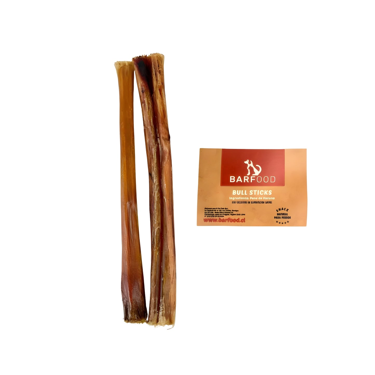 Bull Stick Natural para Perros (2 Unidades) - Snack Masticable Antiestrés