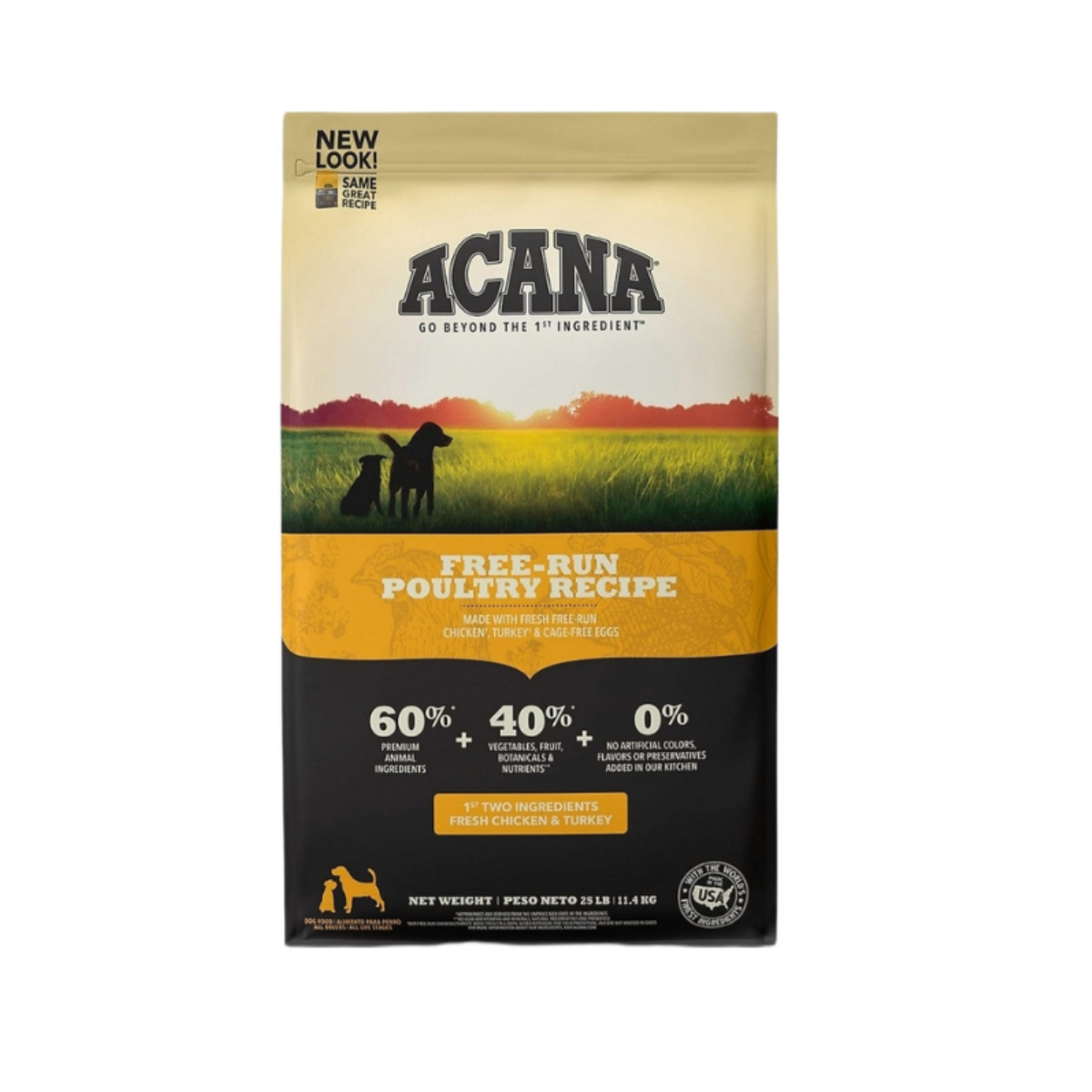 Alimento Acana Free-Run Poultry para perros, receta premium con aves de corral criadas en libertad y sin cereales para una nutrición óptima (11.35 kg)