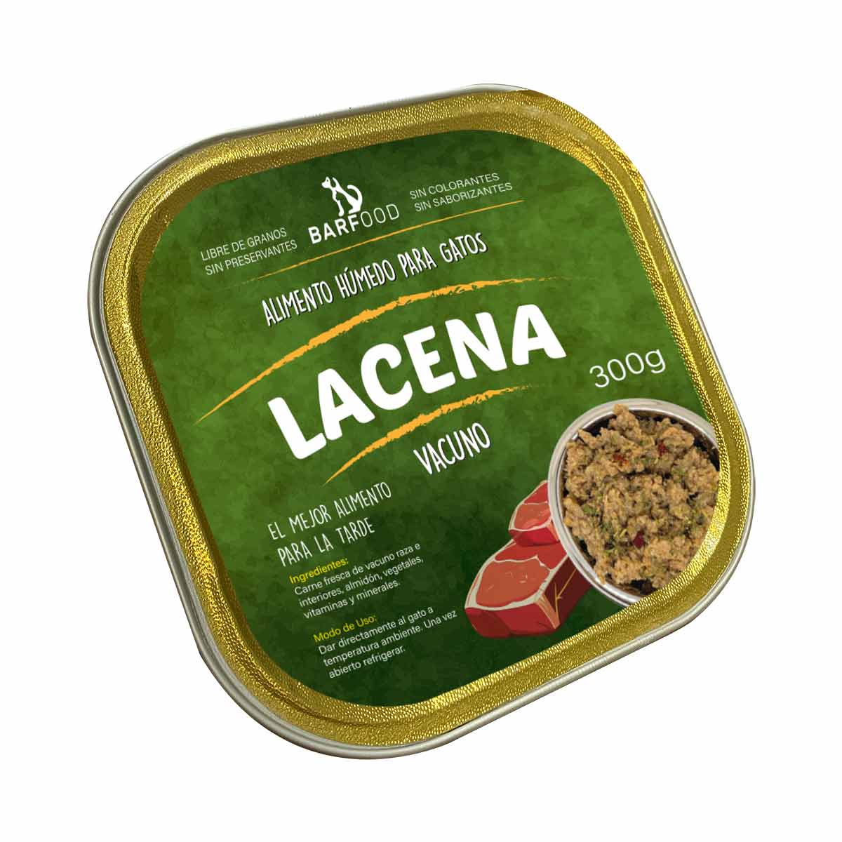 LACENA Vacuno para Gatos – Alimento Húmedo Natural 300 g