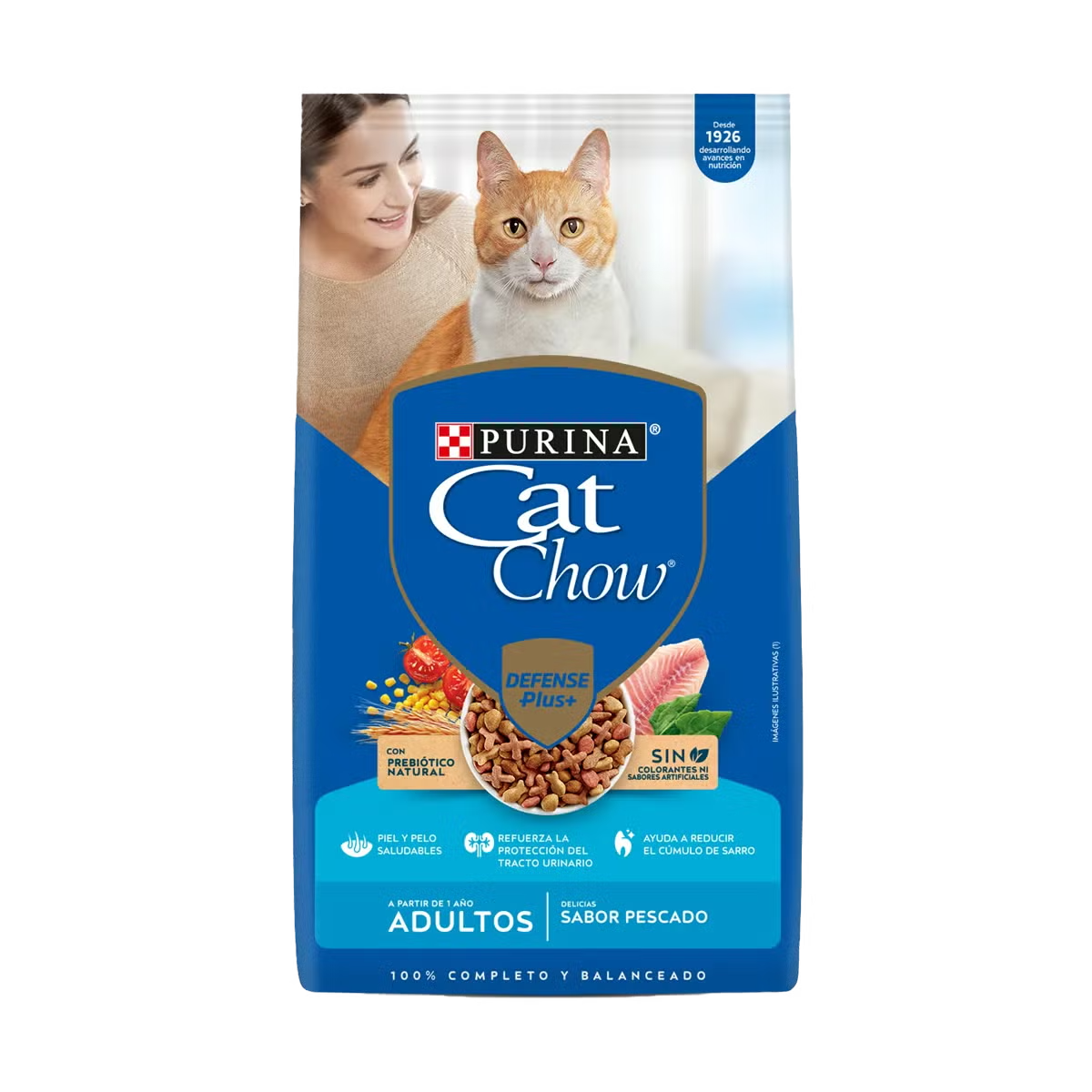 Alimento Cat Chow Adultos sabor pescado, nutrición completa y balanceada para gatos adultos