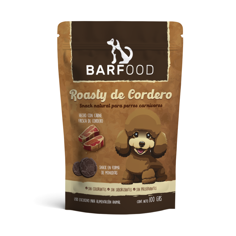 Roasty Cordero 80 g – Snack Natural para Perros