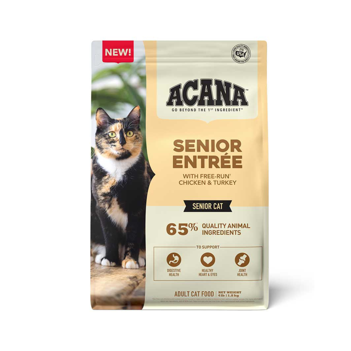 Alimento Acana Senior Entrée para gatos mayores, fórmula premium con proteínas naturales y sin cereales para una vida saludable (1.8 kg)