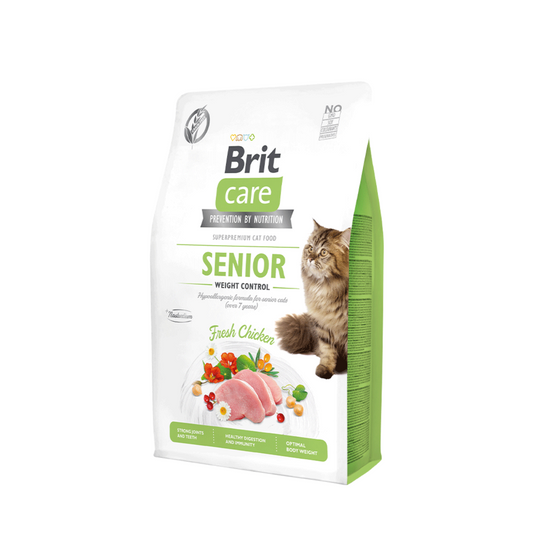 Alimento sin granos para gatos senior, fórmula especial para el control de peso y bienestar en su etapa adulta (2 kg)
