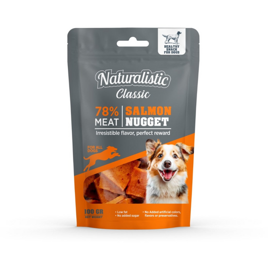 Naturalistic Classic Salmon Nuggets, bocados de salmón para perros, snack nutritivo y saludable (100 g)