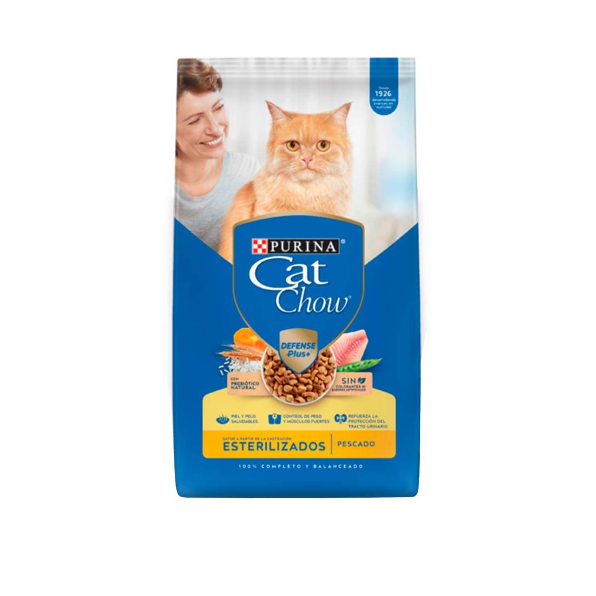 Alimento Cat Chow para gatos adultos esterilizados, nutrición balanceada que controla el peso y mantiene su salud urinaria