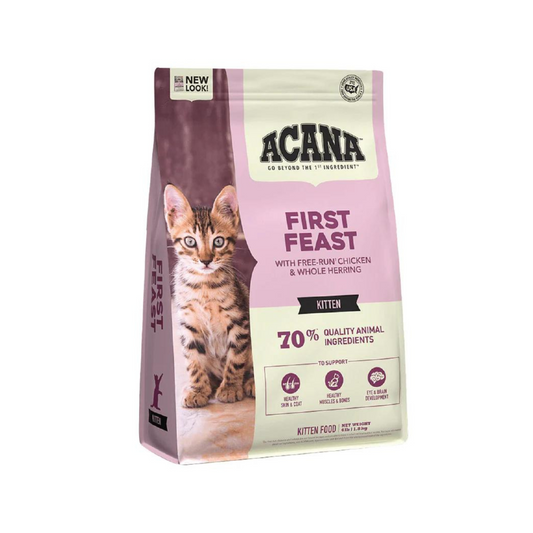 Alimento Acana First Feast para gatitos, receta premium con proteínas naturales y sin cereales para un crecimiento saludable (1.8 kg)