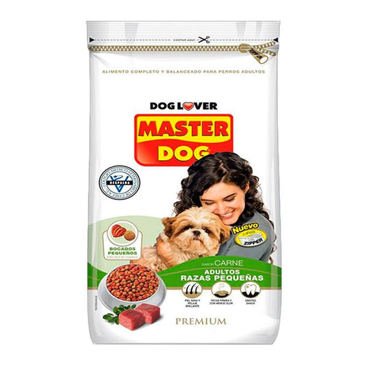 Alimento Master Dog para perros adultos de raza pequeña, nutrición equilibrada con ingredientes de calidad que fortalecen su salud