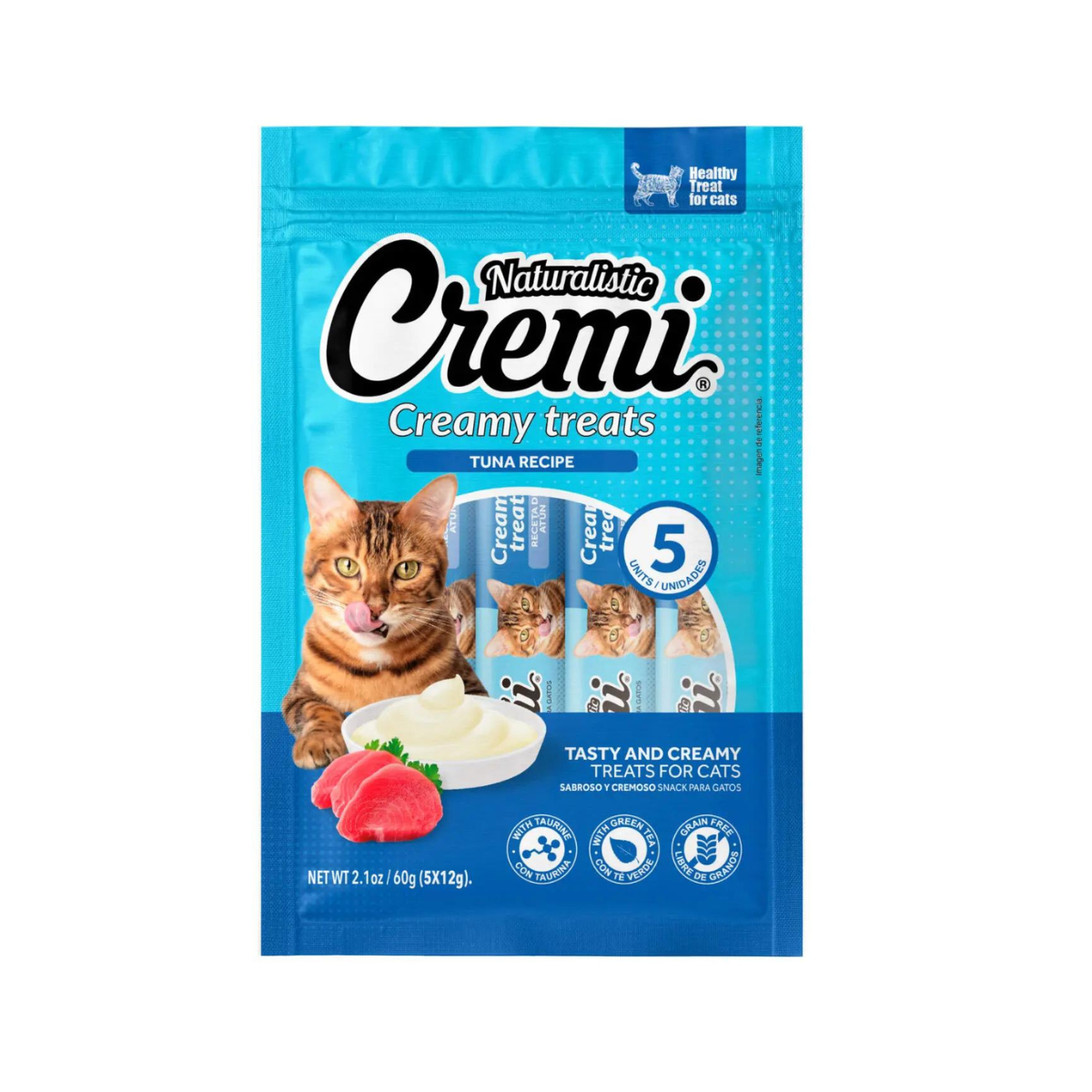 Naturalistic Cremi receta de atún, snack cremoso para gatos en sachet (5 unidades)