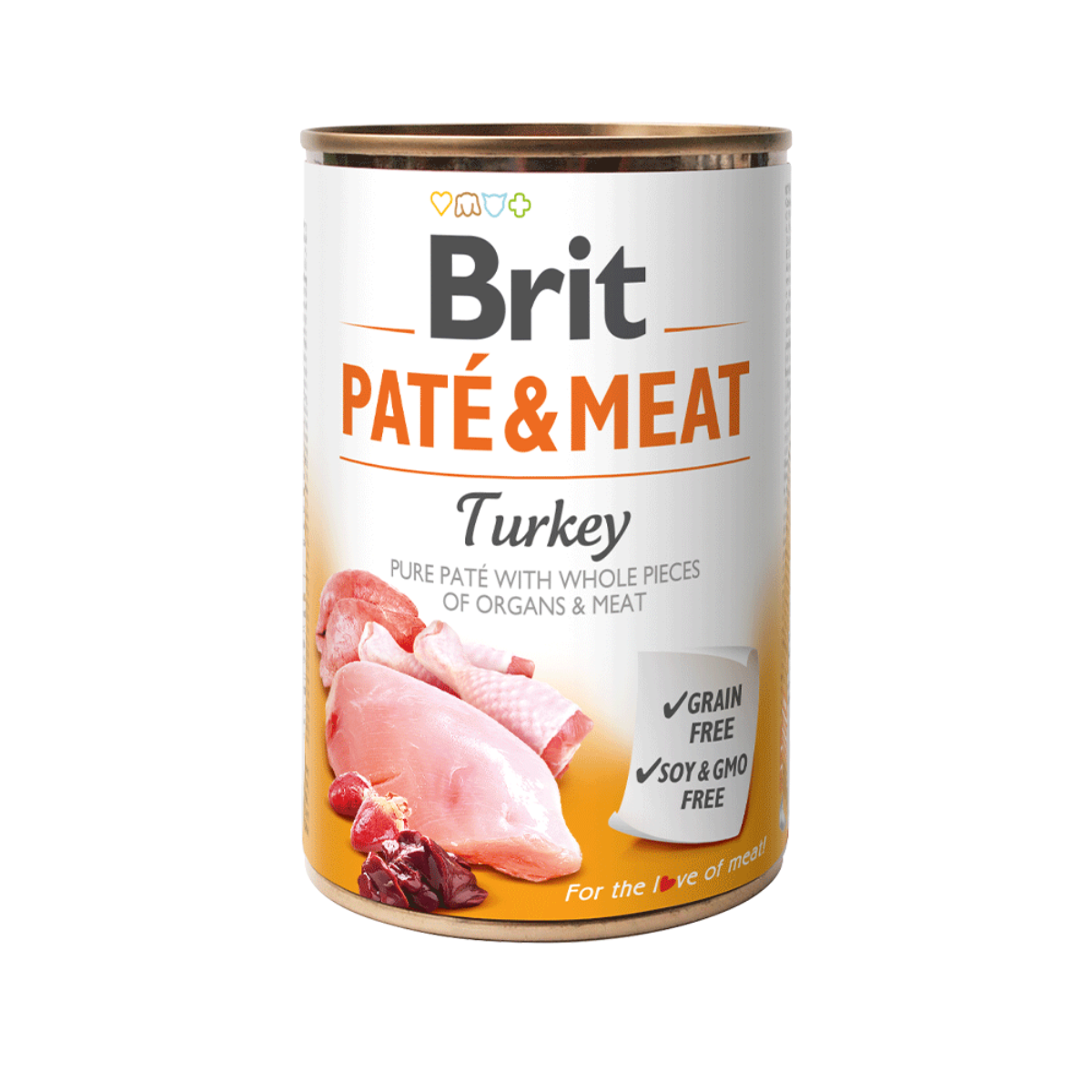 Alimento húmedo Brit Paté Meat para perros, receta con pavo, nutritiva y deliciosa para una dieta equilibrada (400 g)