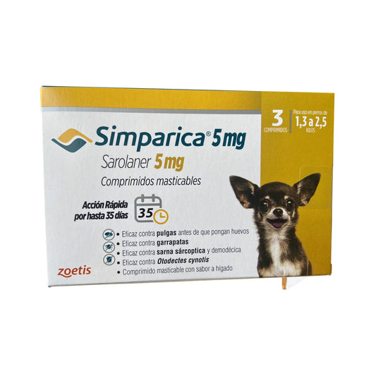Antiparasitario externo Simparica para perros de 13 a 20 kg, protección efectiva contra pulgas y garrapatas por 35 días (3 comprimidos)