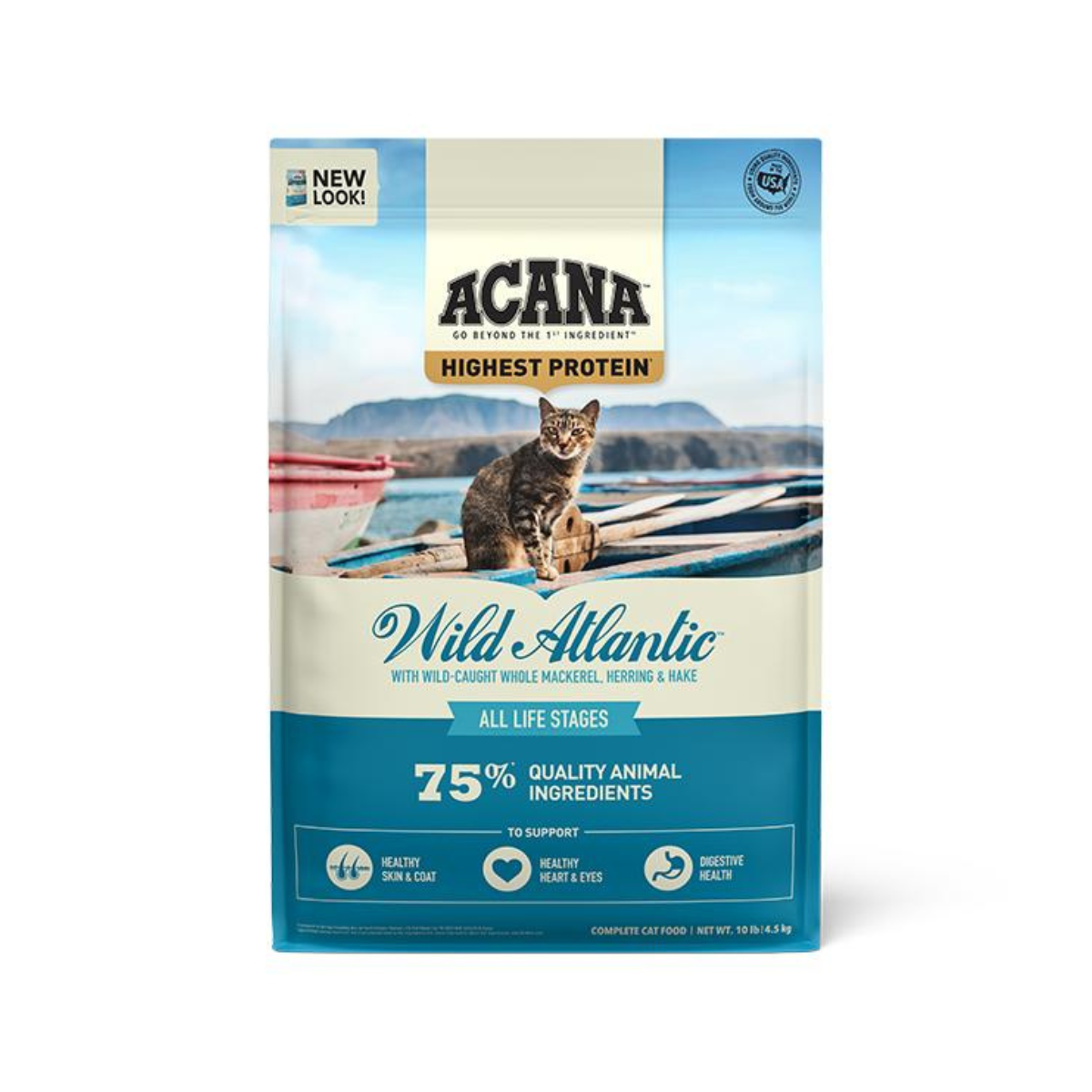 Alimento Acana Wild Atlantic para gatos, fórmula premium con pescados frescos y sin cereales para una dieta equilibrada (4.5 kg)