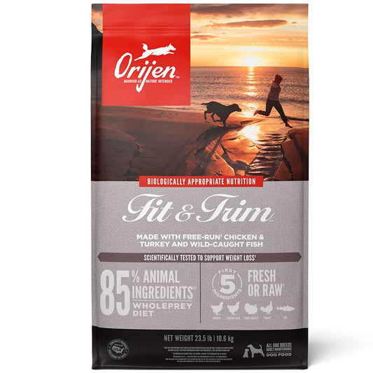 Alimento Orijen Fit & Trim para perros adultos, fórmula premium alta en proteínas para control de peso saludable y nutrición equilibrada