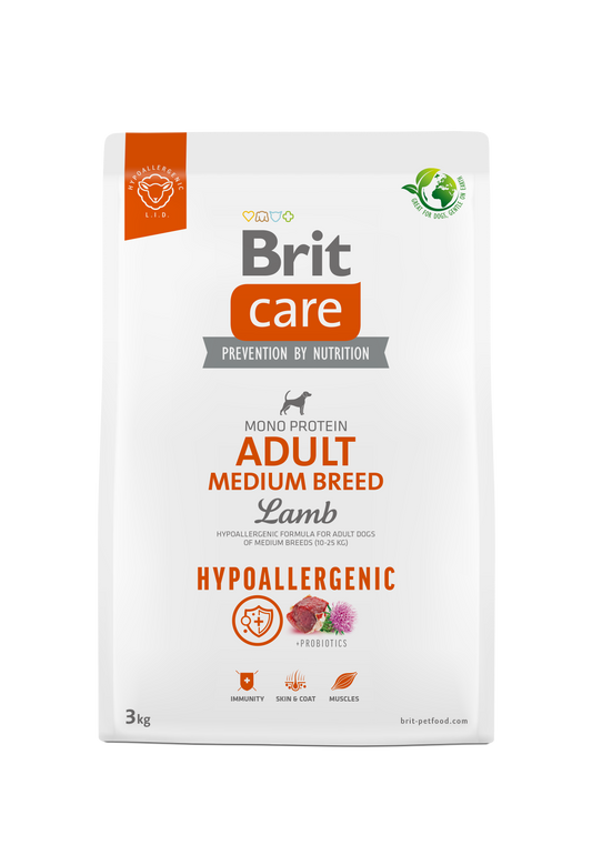 Alimento Brit Care Adult Medium Breed Lamb, fórmula hipoalergénica con cordero para perros adultos de razas medianas