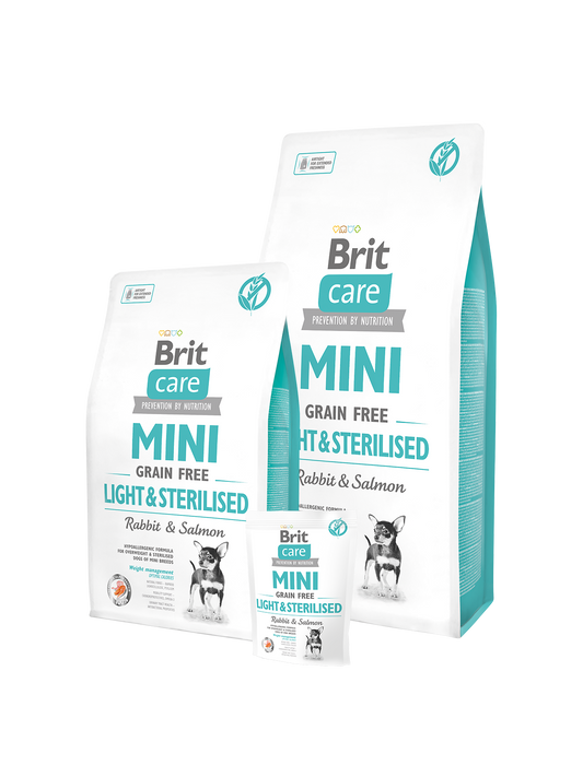 Brit Care Mini Light & Sterilised – Conejo & Salmón 7KG