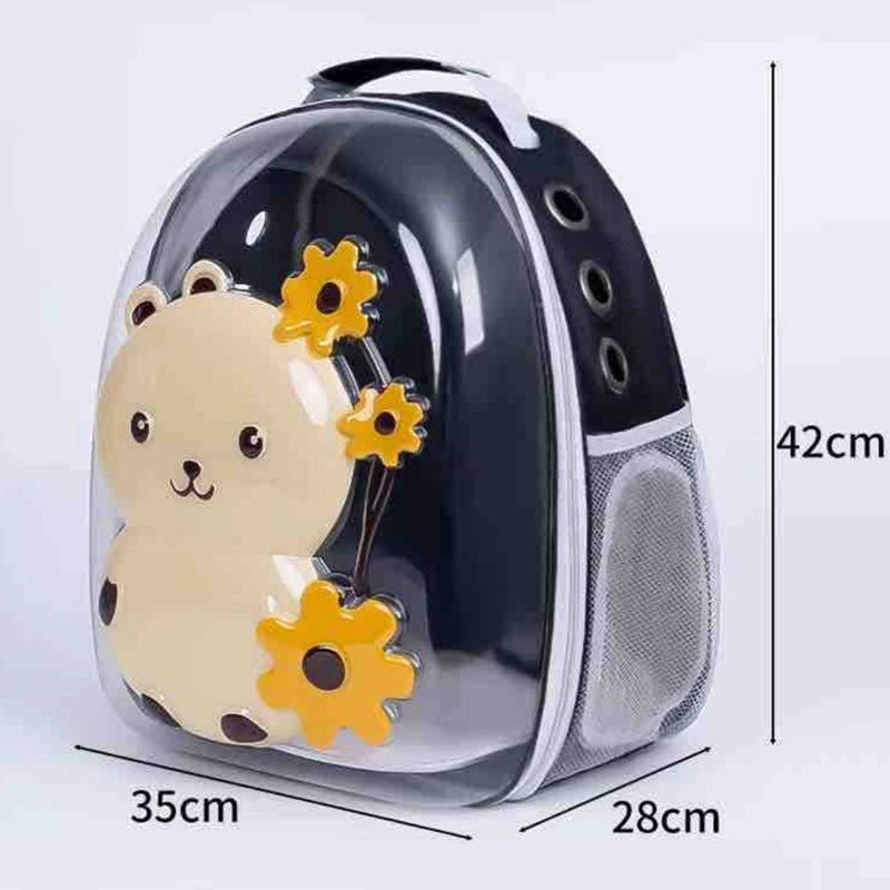 Mochila transportadora para gatos, diseño súper seguro y cómodo en color gris, ideal para viajes y paseos