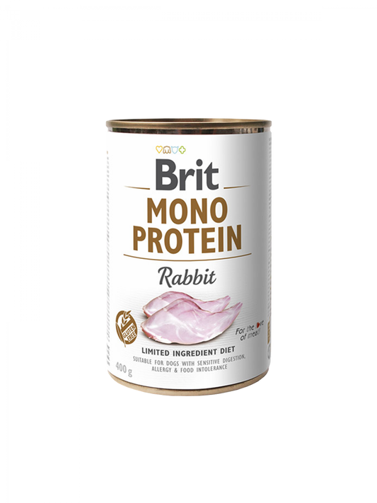 Alimento Brit Mono Protein para perros, sabor conejo, fórmula hipoalergénica ideal para perros con sensibilidad alimentaria