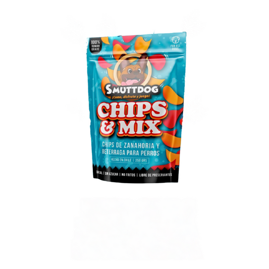Snack SmuttDog Chips & Mix para perros, bocados crujientes y nutritivos para una recompensa deliciosa